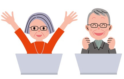 dessin de deux personnes agées